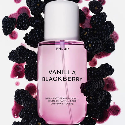 PHLUR Vanilla Blackberry Body Mist - Full Size Hair & Body Fragrance Mist with Vanilla, Blackberry, Purple Freesia & Black Currant (8 Fl Oz) Deep Floral Perfume Floral Lavender Scent