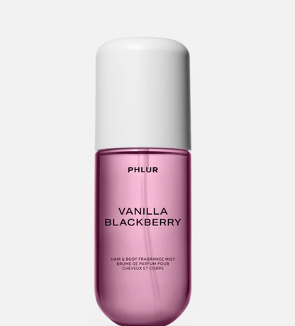 PHLUR Vanilla Blackberry Body Mist - Full Size Hair & Body Fragrance Mist with Vanilla, Blackberry, Purple Freesia & Black Currant (8 Fl Oz) Deep Floral Perfume Floral Lavender Scent